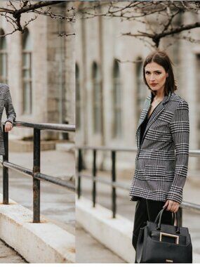 Joseph Ribkoff Blazer Style 193819 Black White Women's 12